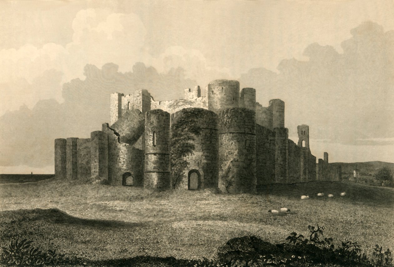 Pevensey kastély 1737-ben, 1835-ben. alkotó: Charles J. Smith