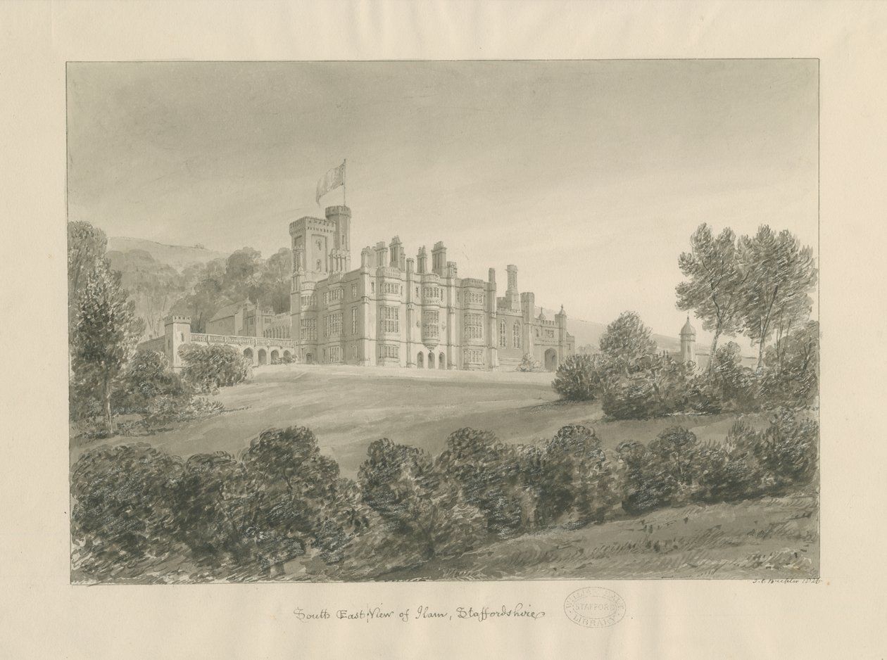 Ilam: szépia rajz alkotó: Charles Joseph Hullmandel