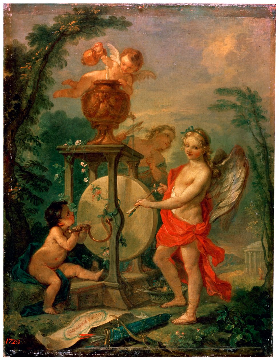 Ámor nyilat élesít, 1750. alkotó: Charles Joseph Natoire