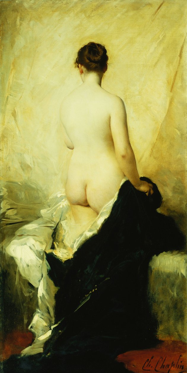 Egy részben leterített akt, alkotó: Charles Joshua Chaplin