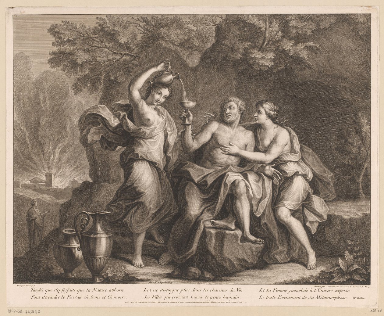 Lót és lányai alkotó: Charles Louis Simonneau
