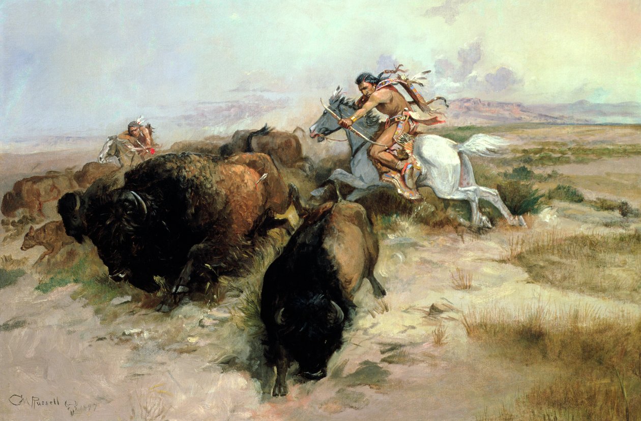 Bivalyvadászat, 1897 alkotó: Charles Marion Russell