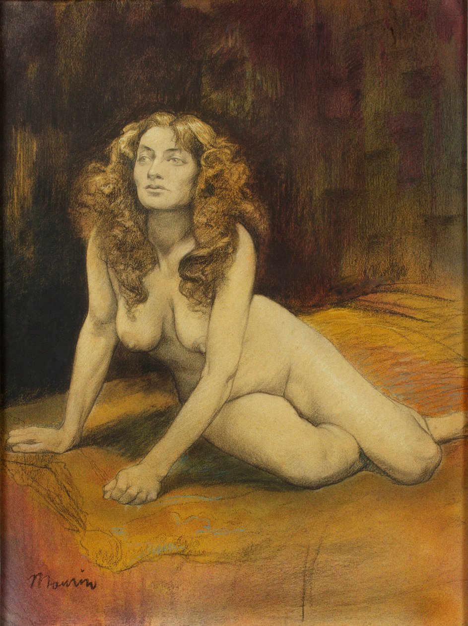 Fekvő női akt , c. 1895. alkotó: Charles Maurin