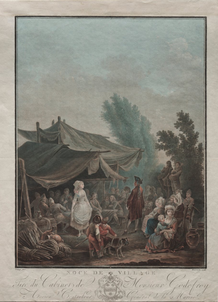 Falusi esküvő, 1785. alkotó: Charles Melchior Descourtis