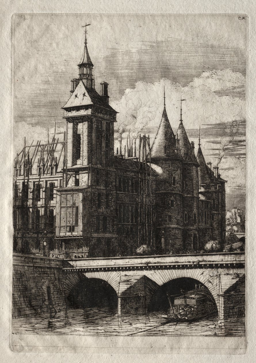 Párizsi rézkarcok: Az óratorony, 1852. alkotó: Charles Meryon