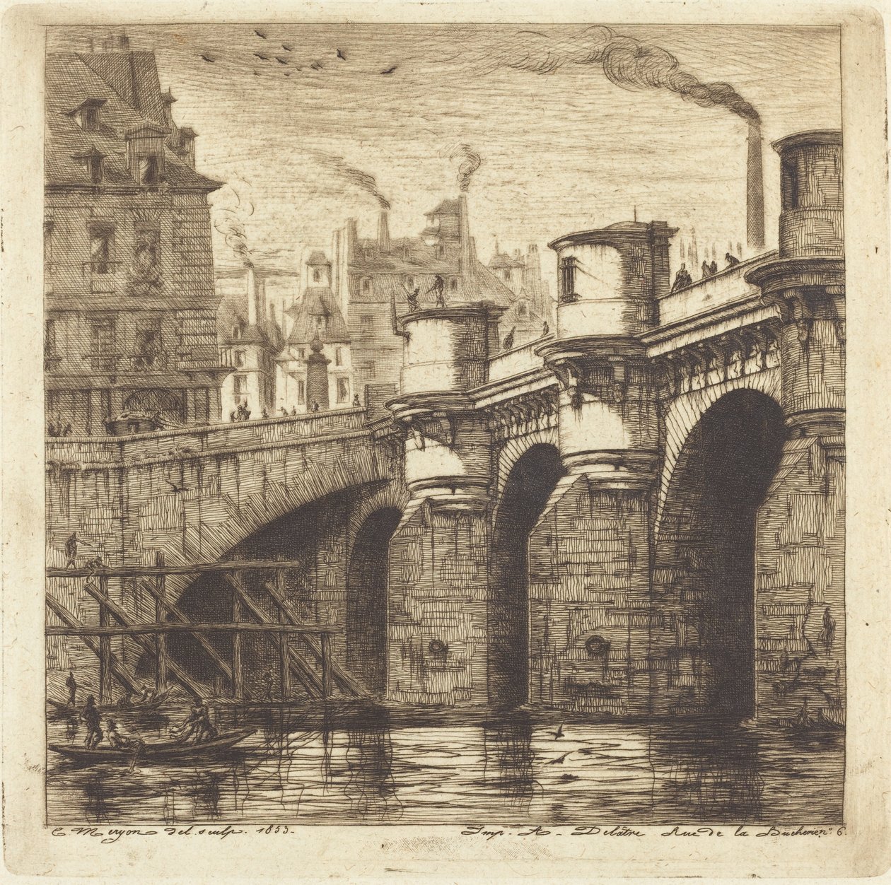 A Pont Neuf, Párizs alkotó: Charles Meryon