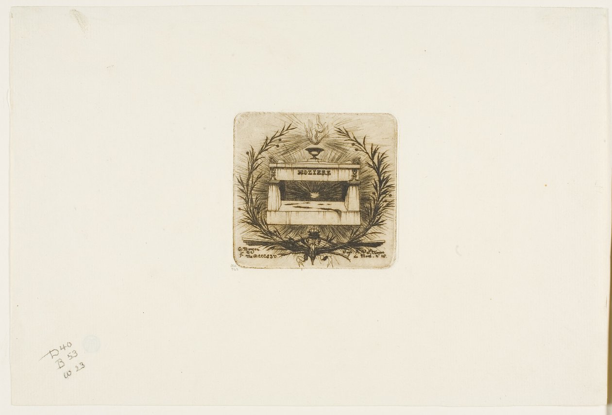 Molière sírja, Père-Lachaise temető, Párizs alkotó: Charles Meryon