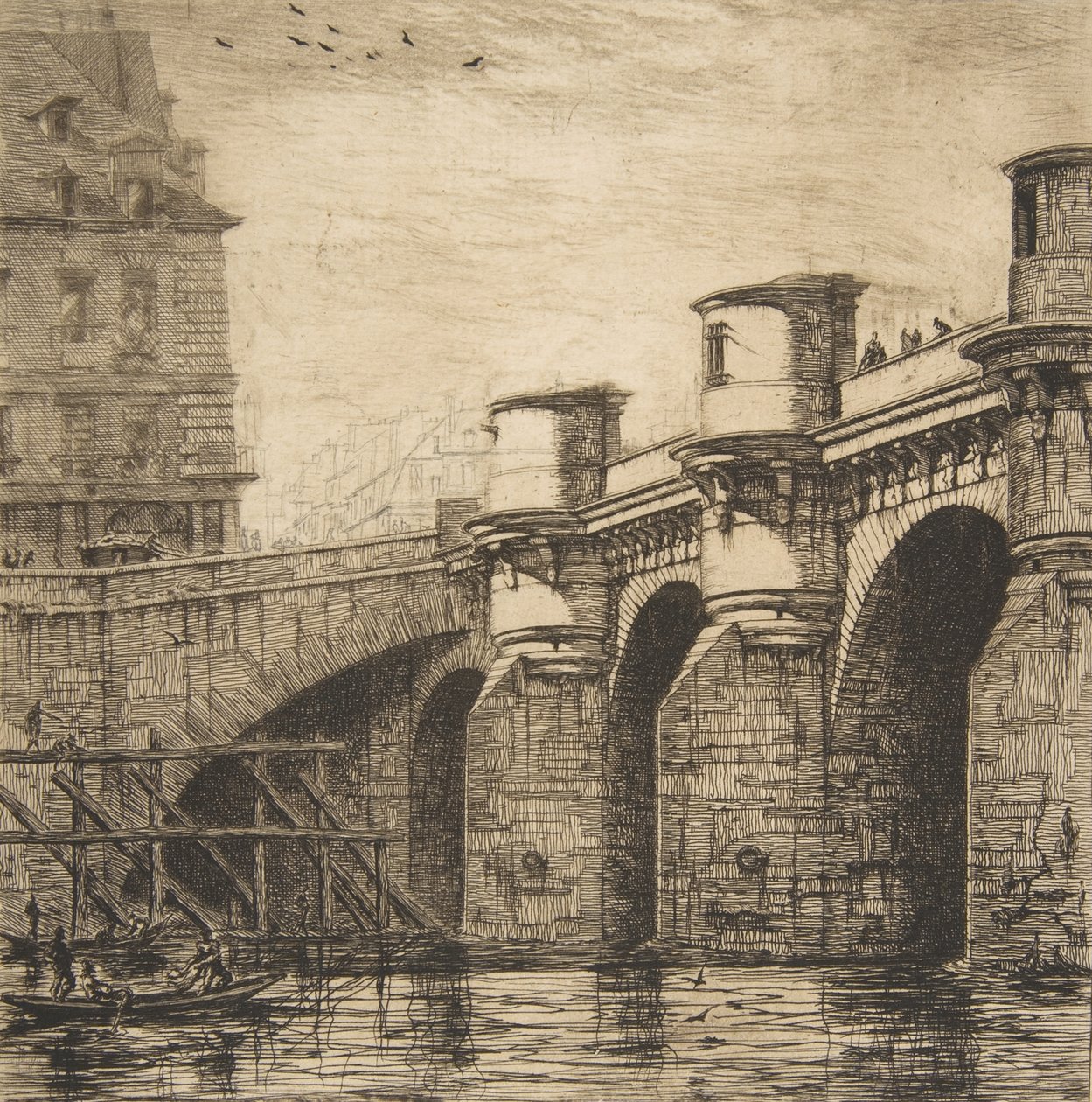 Pont Neuf, Párizs, 1853. alkotó: Charles Meryon