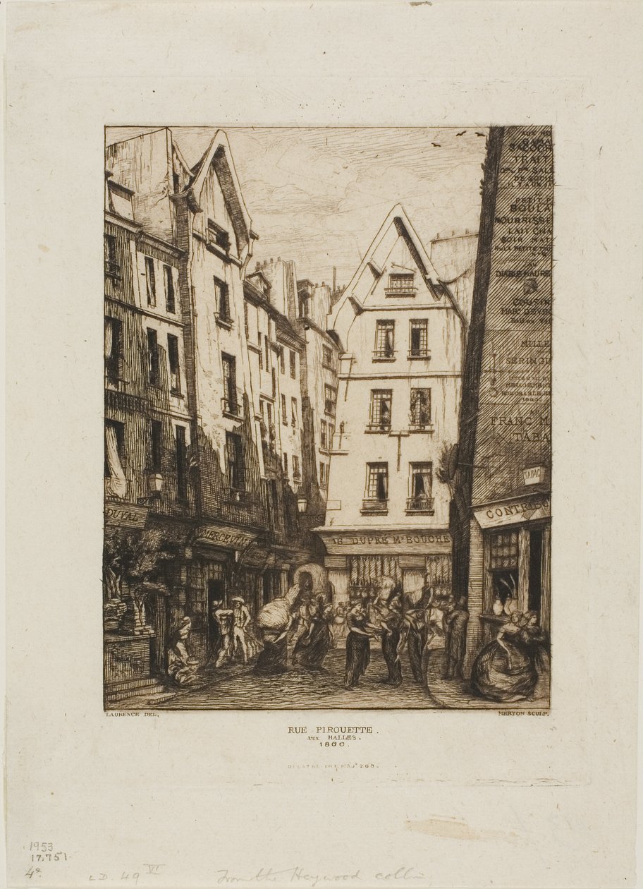 Rue Pirouette, Les Halles, Párizs alkotó: Charles Meryon