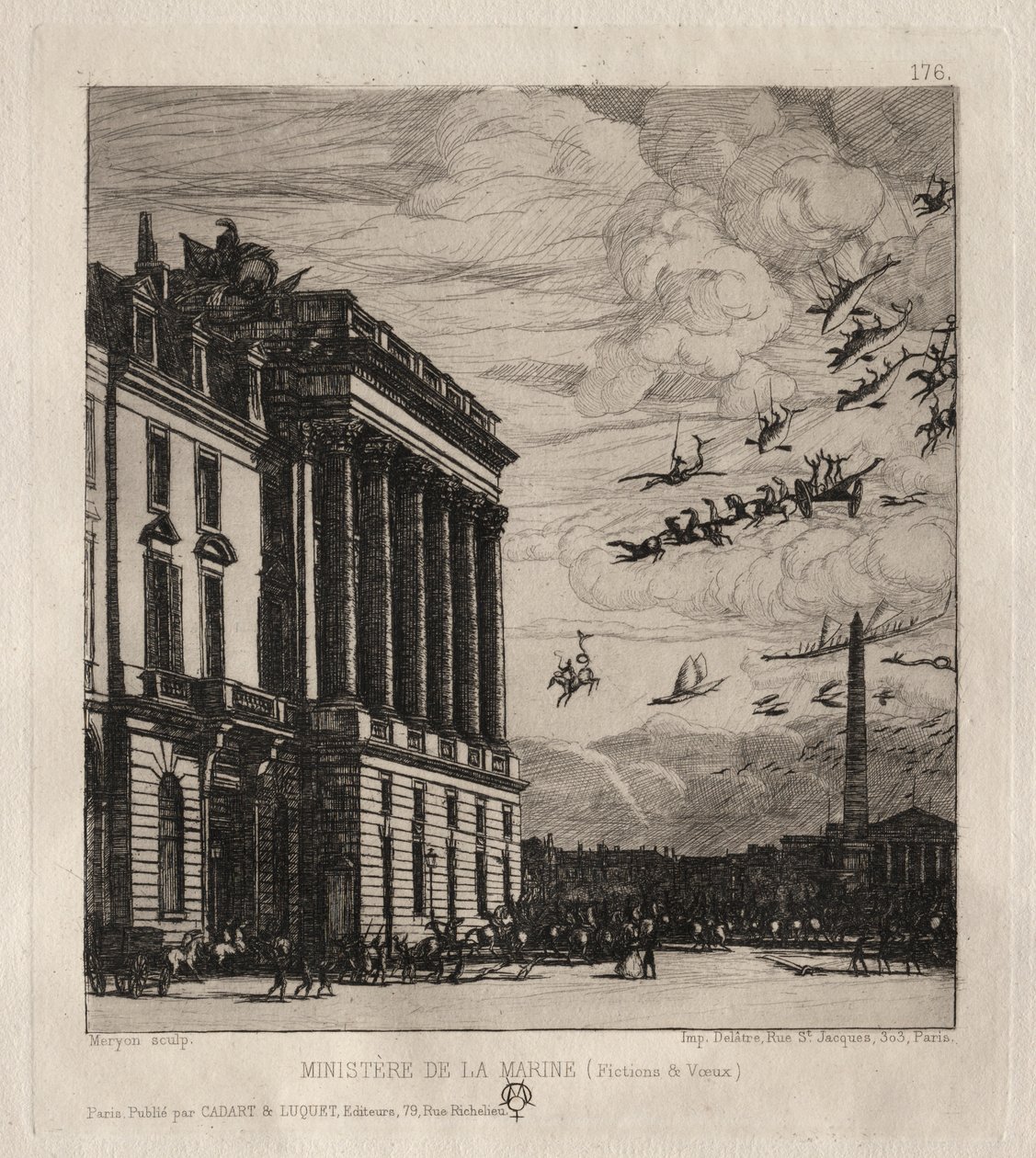 Az Admiralitás, Párizs, 1865. alkotó: Charles Meryon