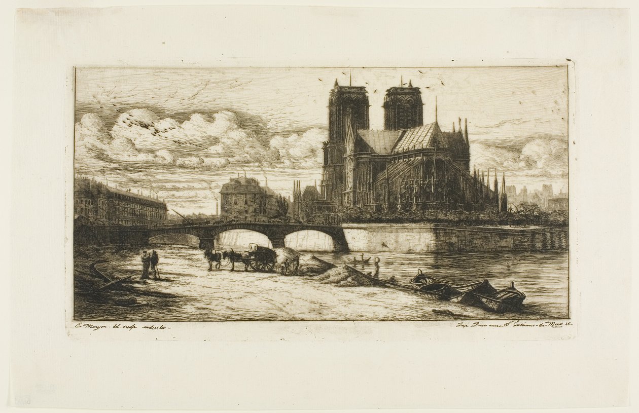 A Notre-Dame apszisa, Párizs alkotó: Charles Meryon