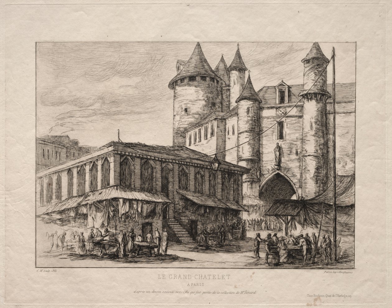 A Grand Châtelet, Párizs, 1780 körül alkotó: Charles Meryon