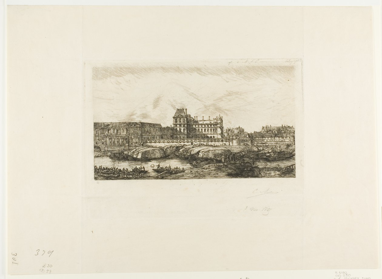 A régi Louvre, Párizs, 1651 alkotó: Charles Meryon