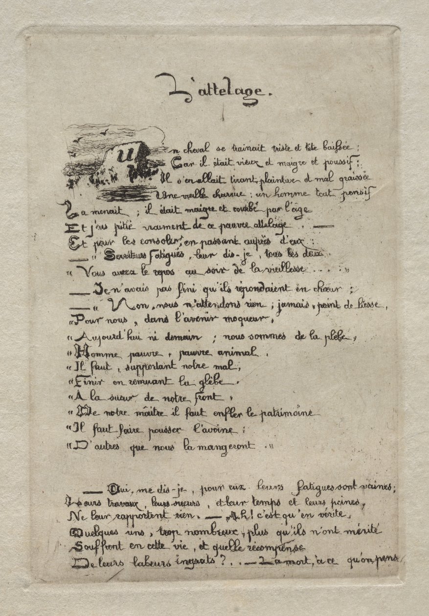 A szántóember és a lova. alkotó: Charles Meryon
