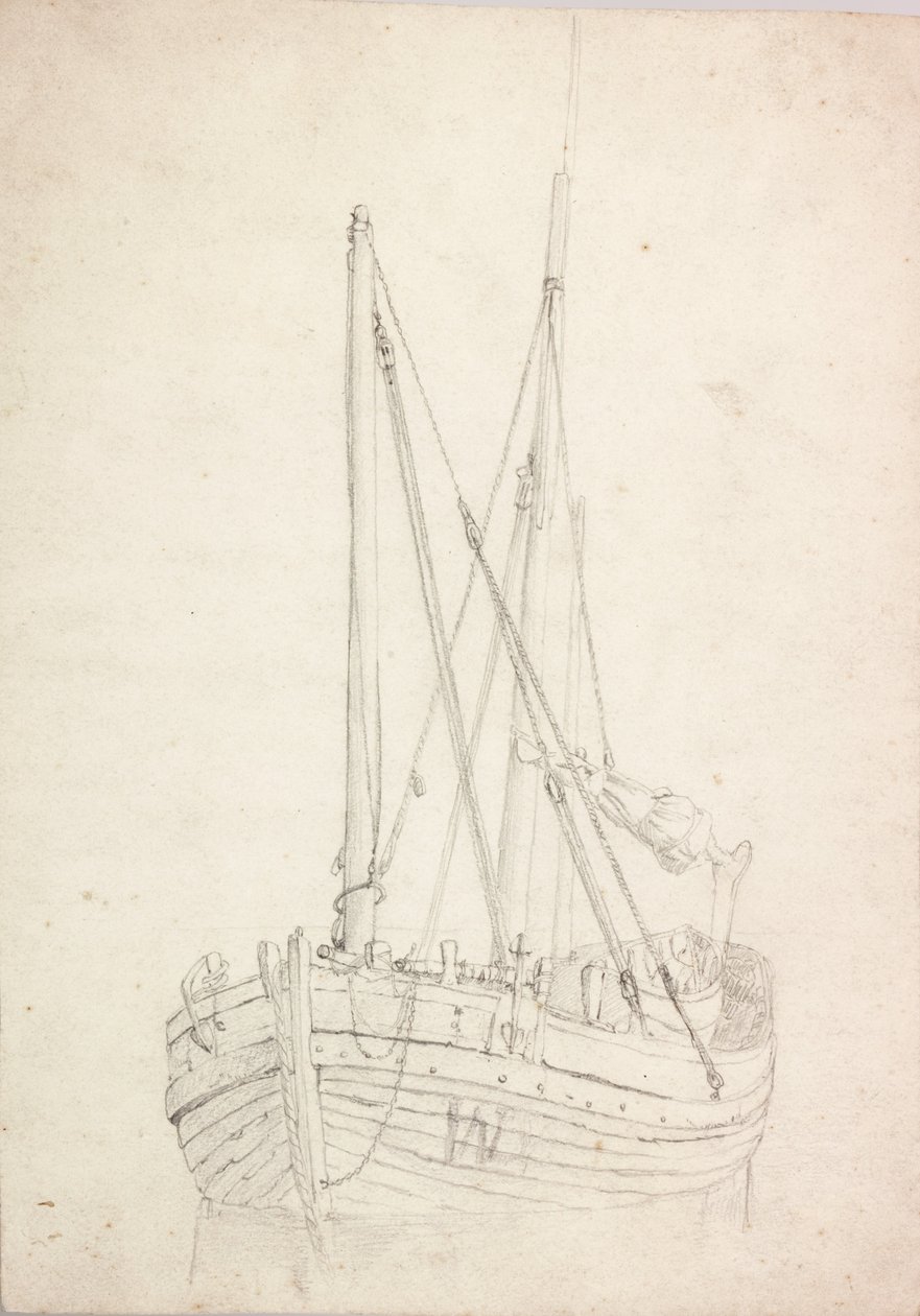 Tanulmány a horgászhajóról alkotó: Charles Napier Hemy