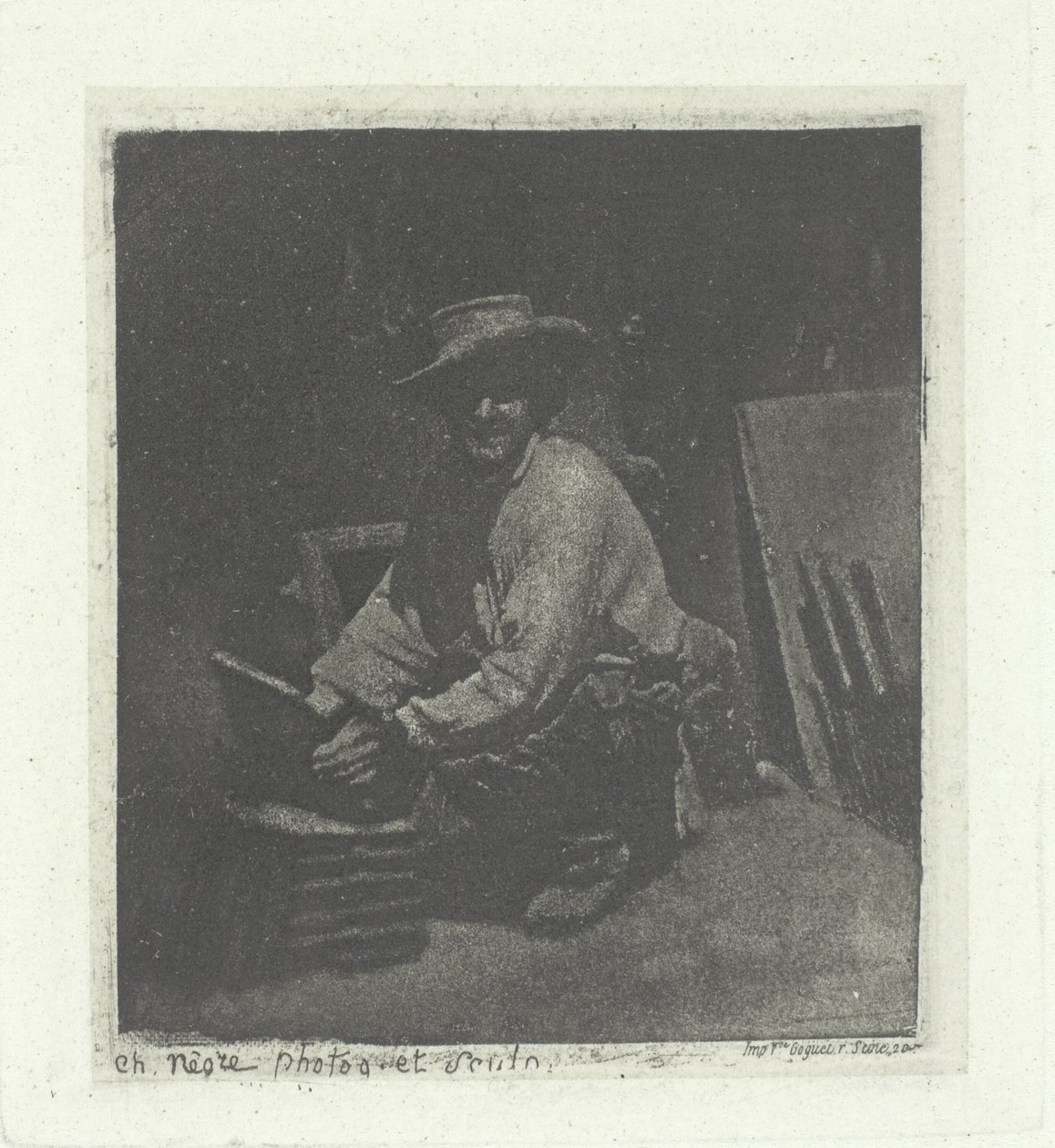 Térdelő Mason alkotó: Charles Nègre