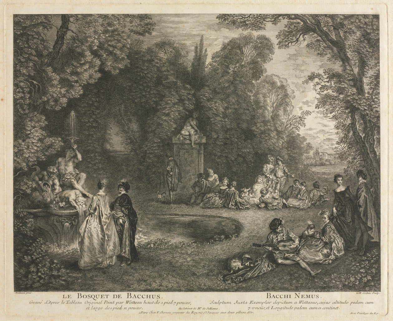 Bacchus ligete, 1727. alkotó: Charles Nicolas Cochin