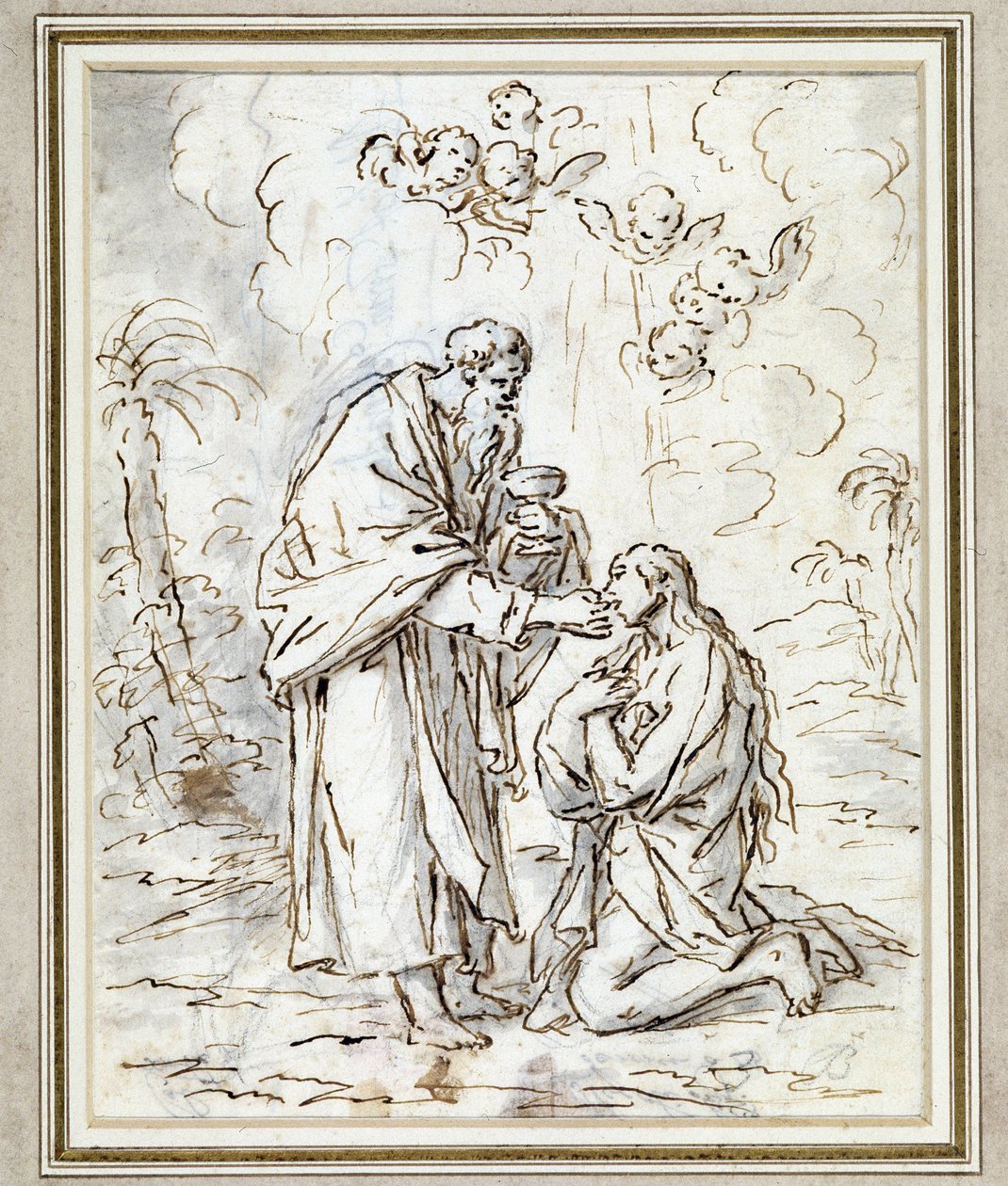 Mary Madeleine utolsó áldozása (rajz) alkotó: Charles Parrocel