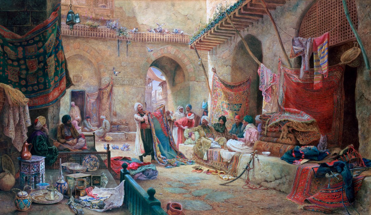 Szőnyegbazár, Kairó, 1887 alkotó: Charles Robertson