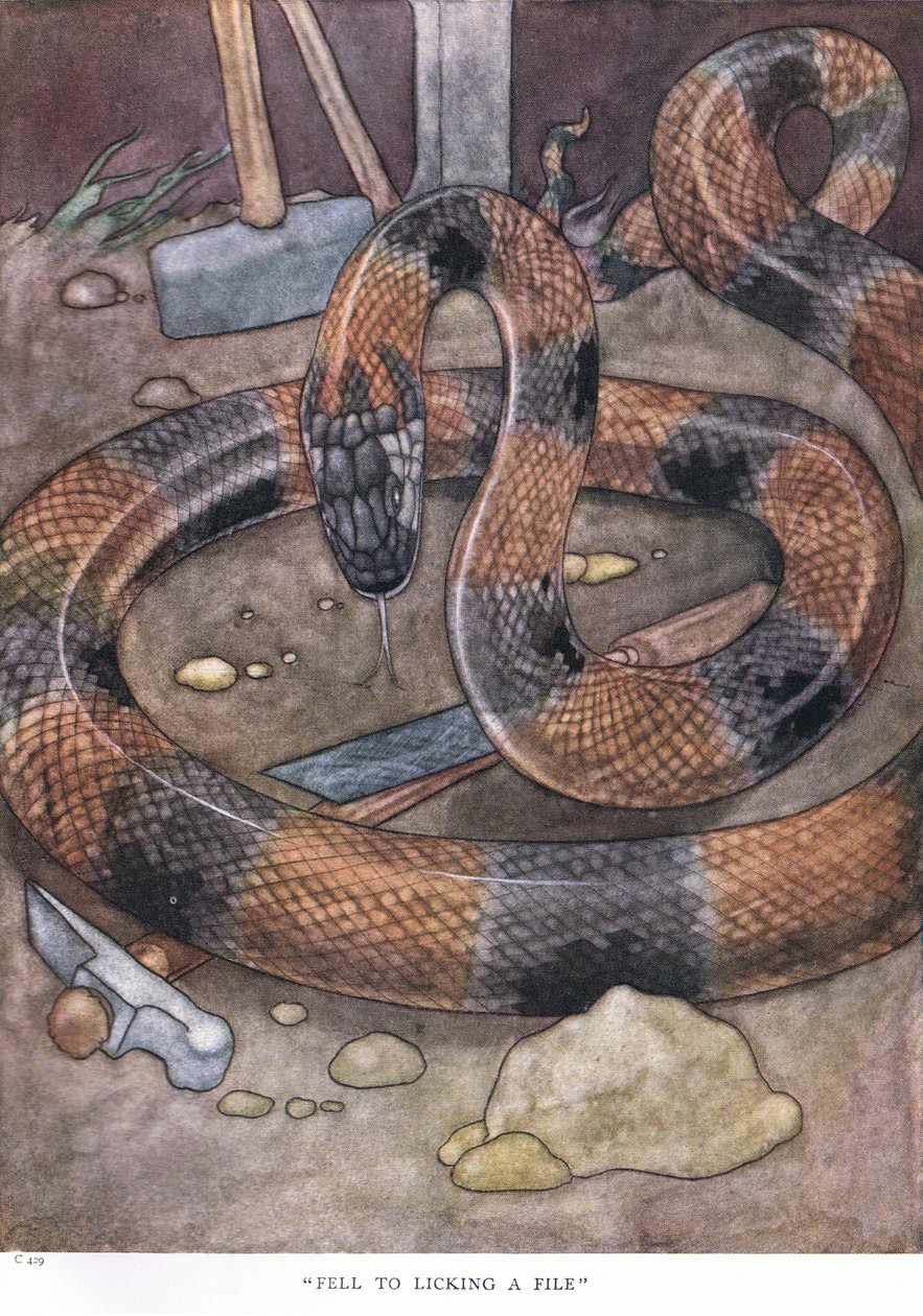 Egy aktát nyalni esett, 1930-as évek alkotó: Charles Robinson