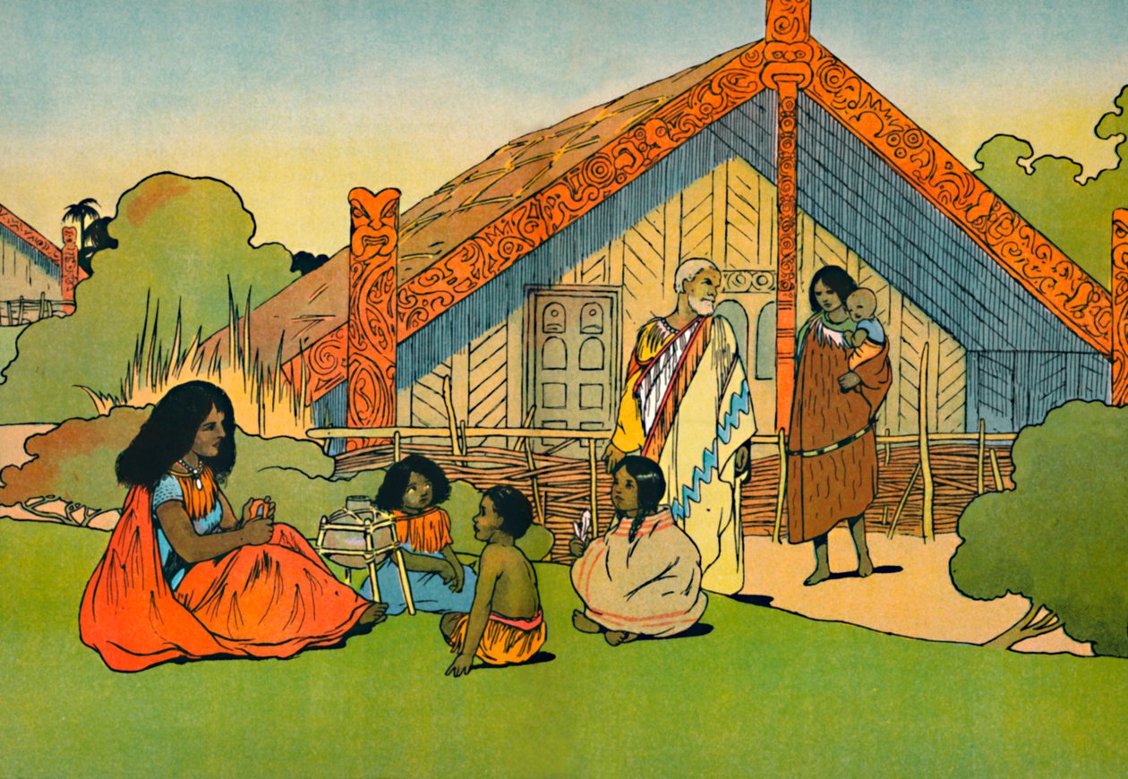 A maorik otthona, 1912 alkotó: Charles Robinson