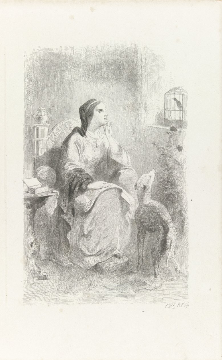 Helene kinéz az ablakon alkotó: Charles Rochussen