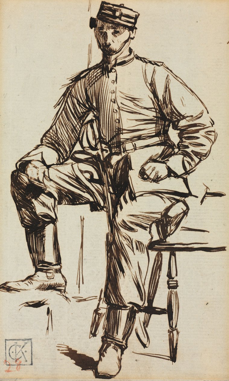 Charles Keene önkéntesként. alkotó: Charles Samuel Keene