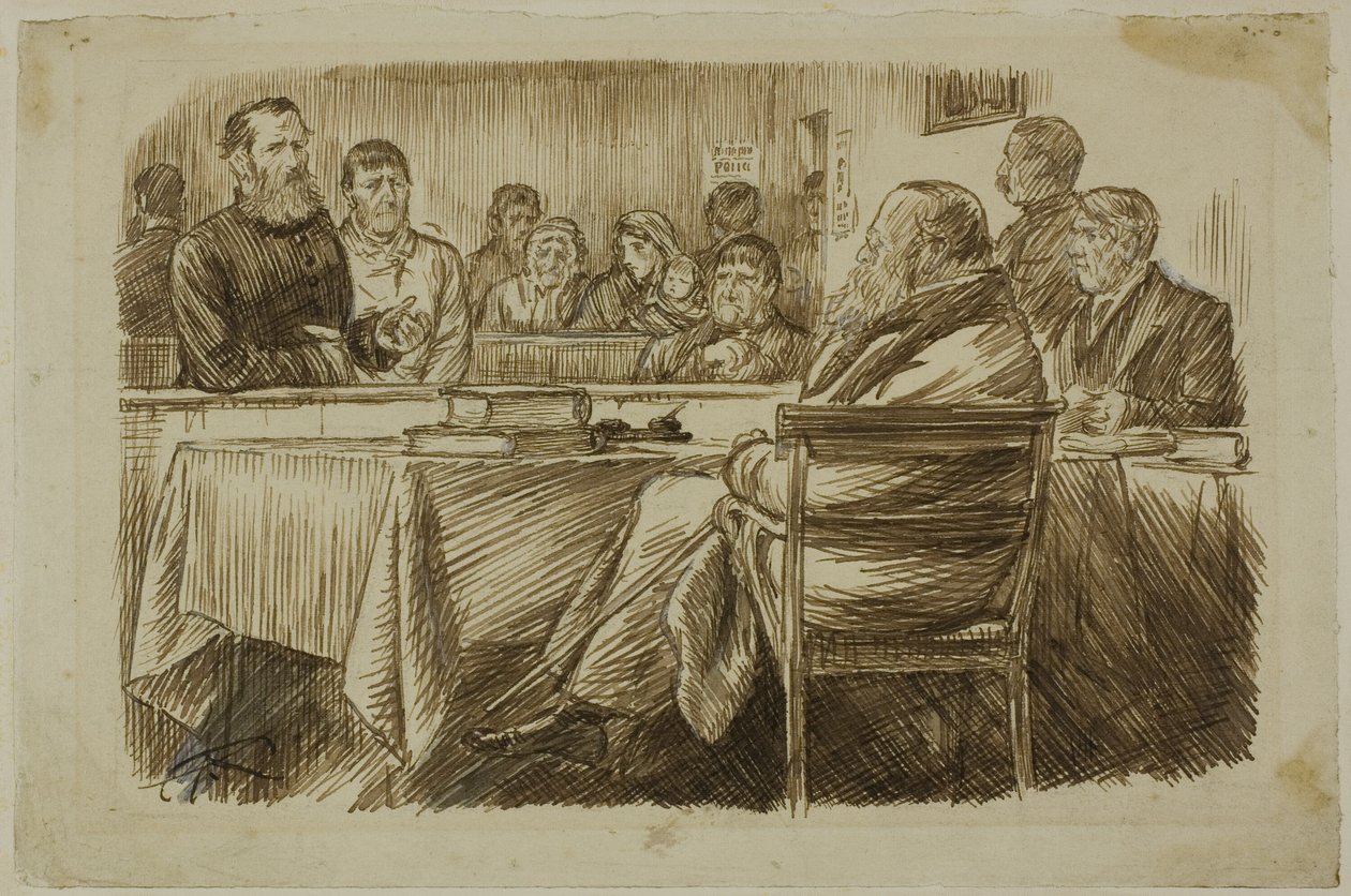 Bírósági jelenet alkotó: Charles Samuel Keene