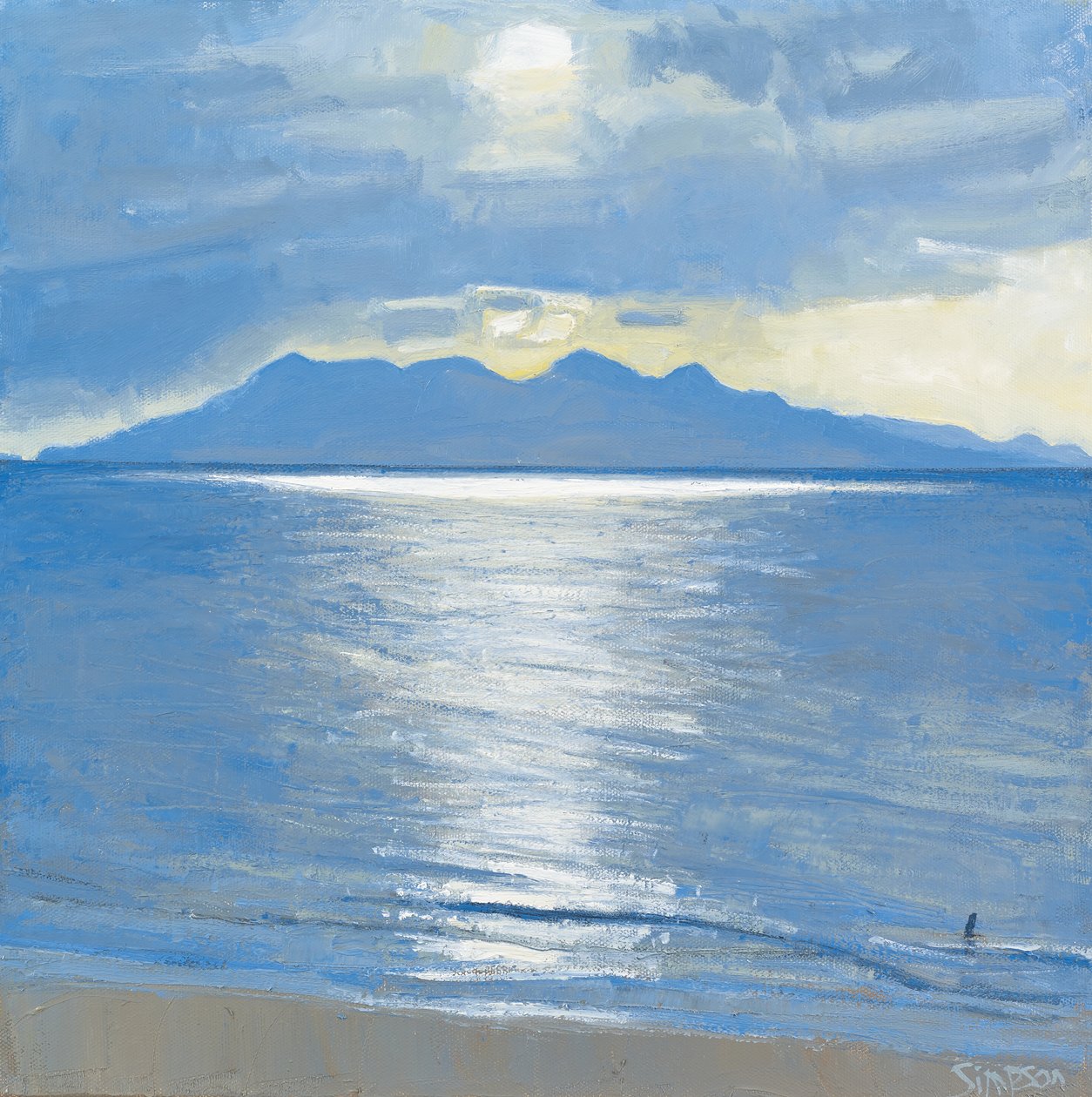 Esti fürdőző, 2014 (olaj, vászon) alkotó: Charles Simpson