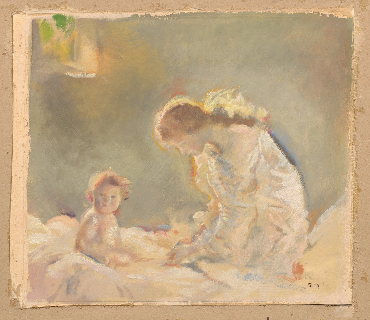 Gyermekistentisztelet, c. 1926. alkotó: Charles Sims