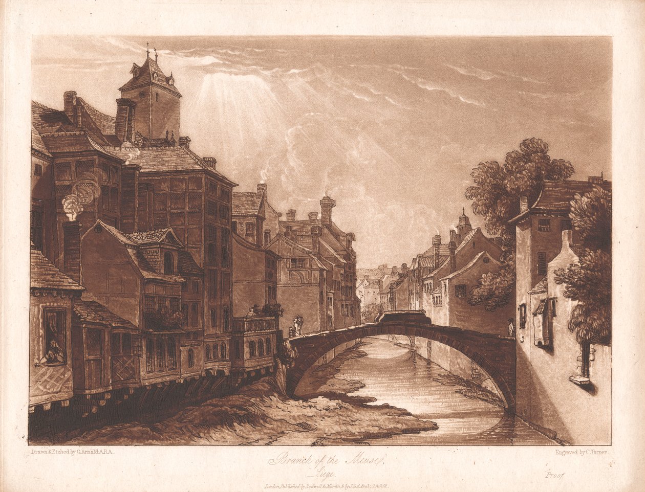 A Meuse ága, Liege alkotó: Charles Turner
