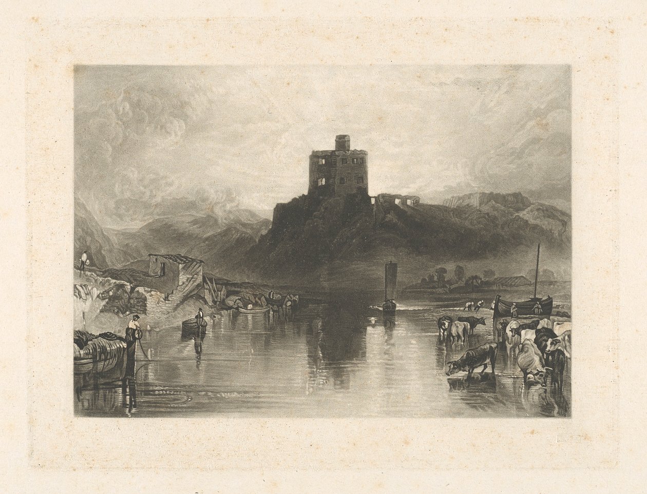 Norham kastély, a Tweed folyón alkotó: Charles Turner