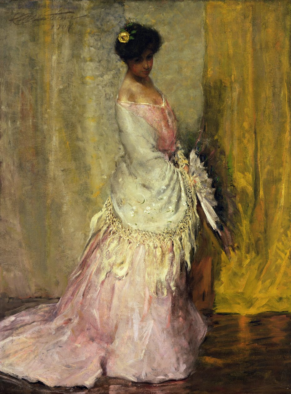 Lány sárga sálban alkotó: Charles Webster Hawthorne
