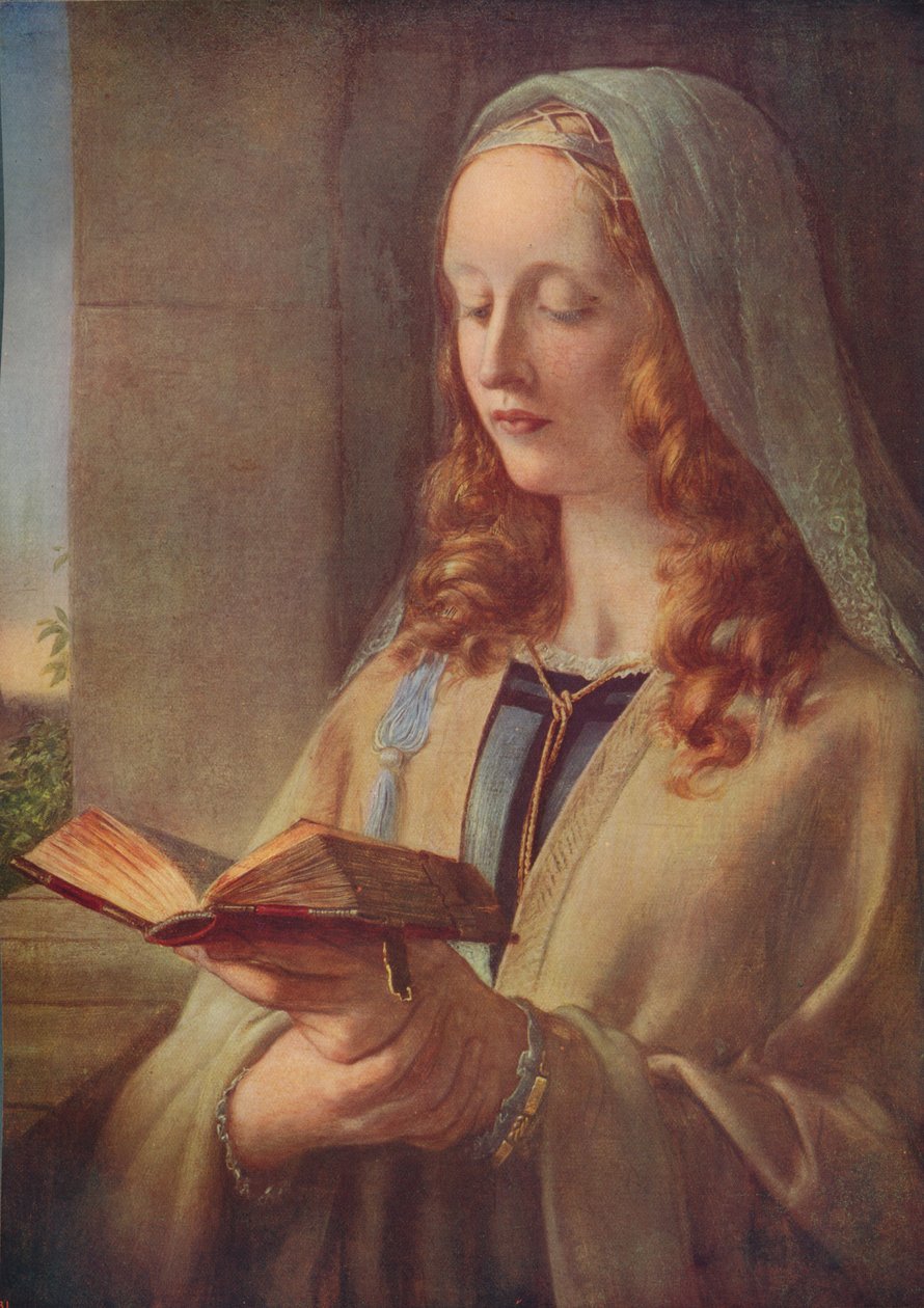 Leánymeditáció, 1847, c1915 alkotó: Charles West Cope