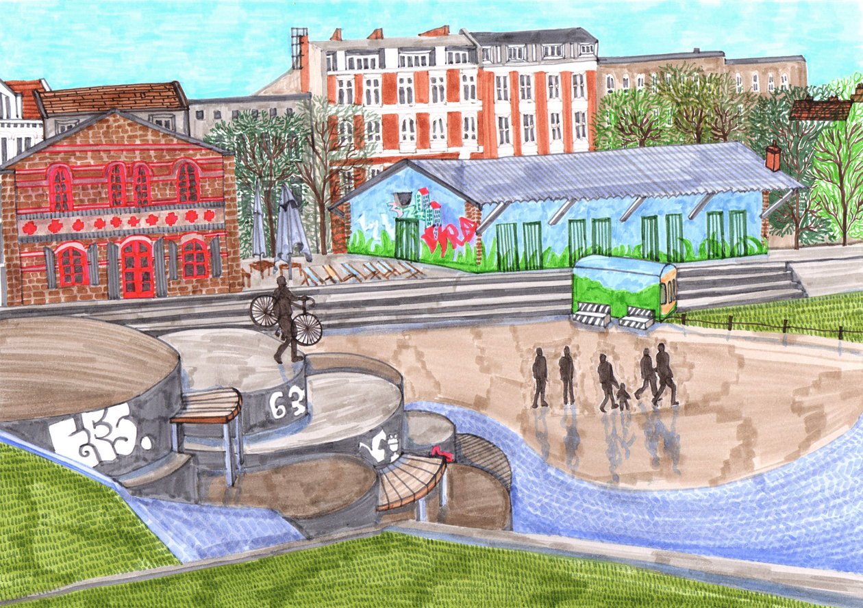 Görlitzer Park, 2017 (ecset tollak) alkotó: Charlotte Orr