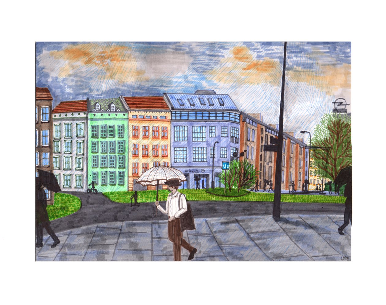 Moritzplatz, 2020 (ecset tollak) alkotó: Charlotte Orr