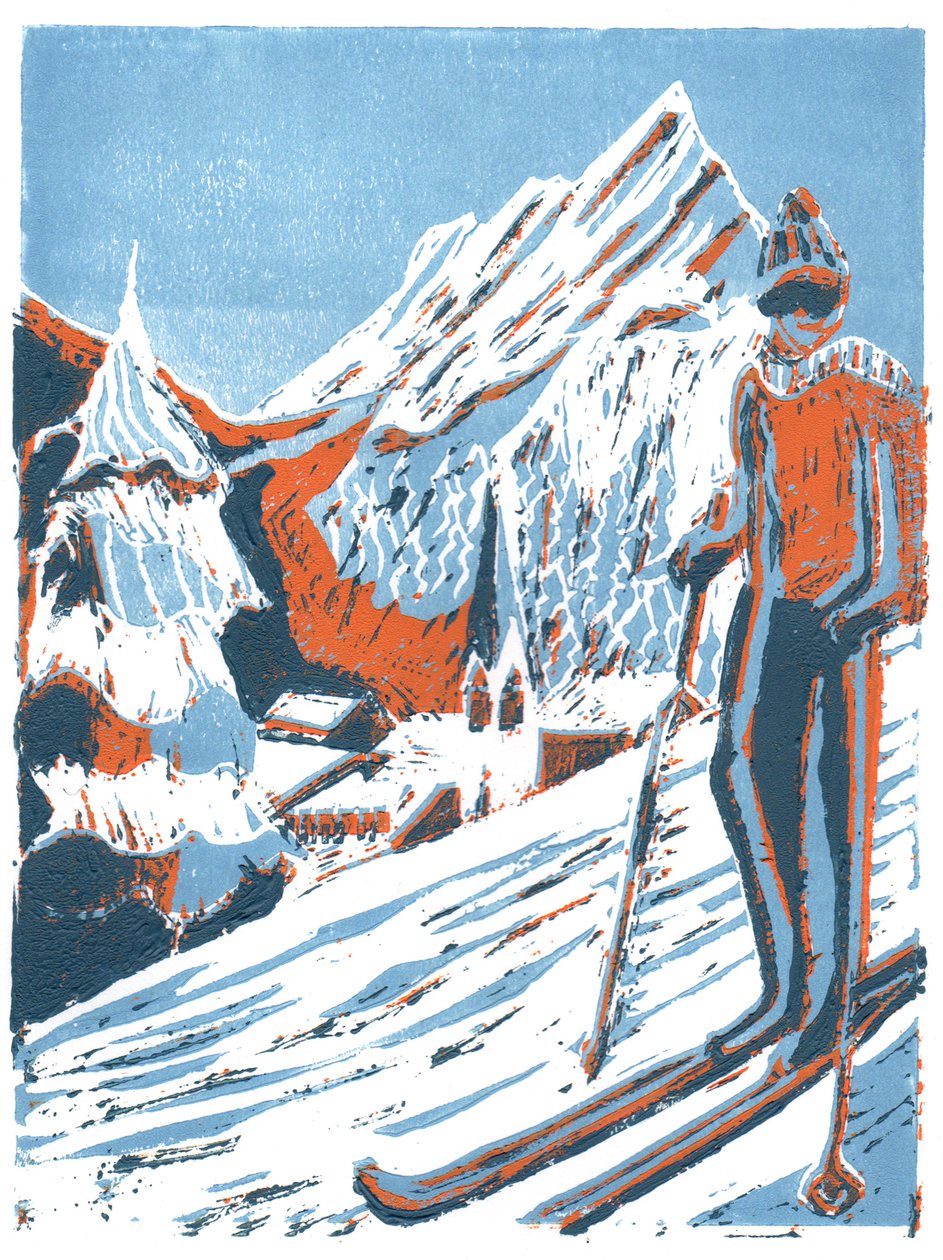 Sí, 2015, linoprint alkotó: Charlotte Orr
