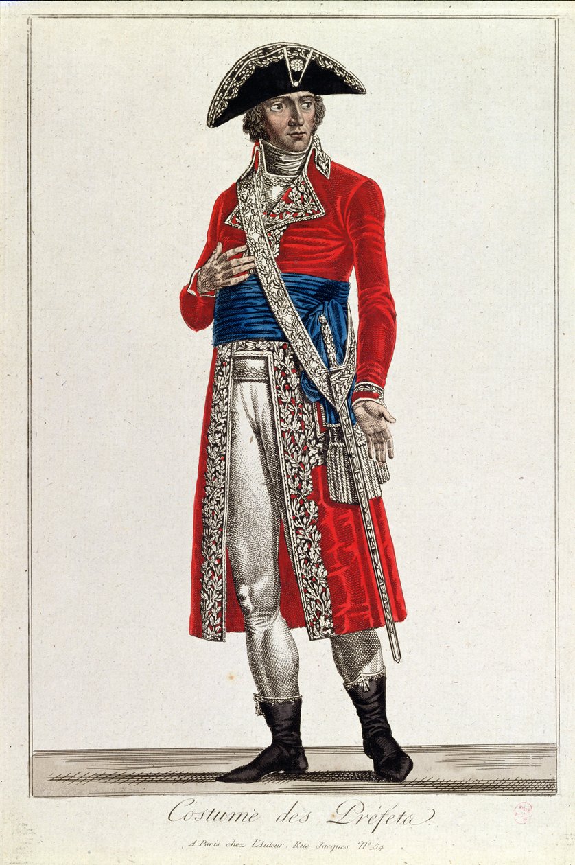 Egy prefektus viselete az Első Köztársaság konzulátusának (1799-1804) idején, 1800 körül (lásd még 168825) alkotó: Chataignier