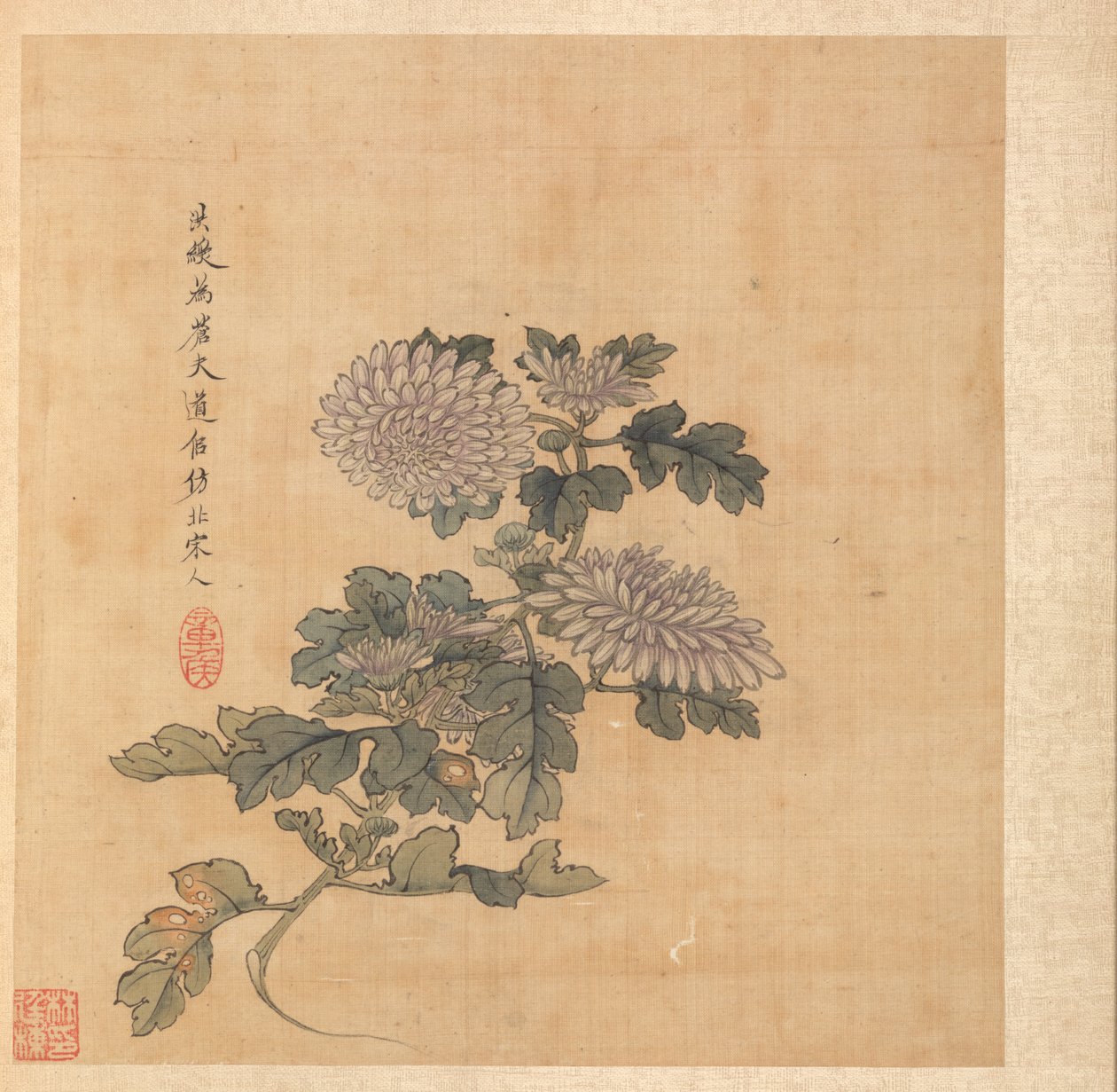 Festmények ókori mesterek után: Krizantém, 1598-1652. alkotó: Chen Hongshou