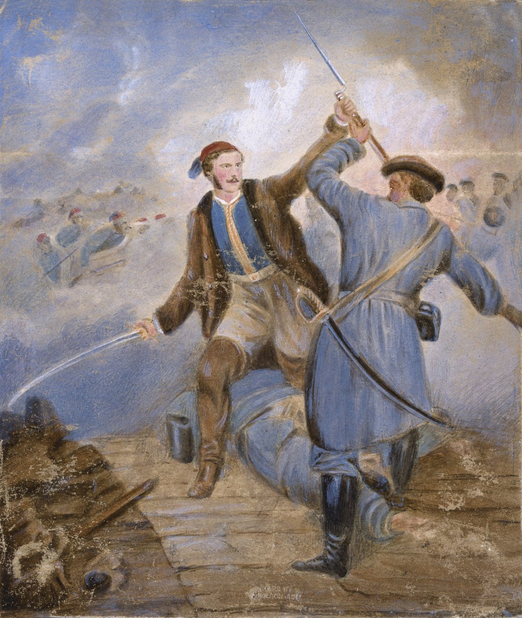 Teesdale őrnagy, 1855. szeptember 29-én megnyerte a VC-t Karsban alkotó: Chevalier Louis William Desanges