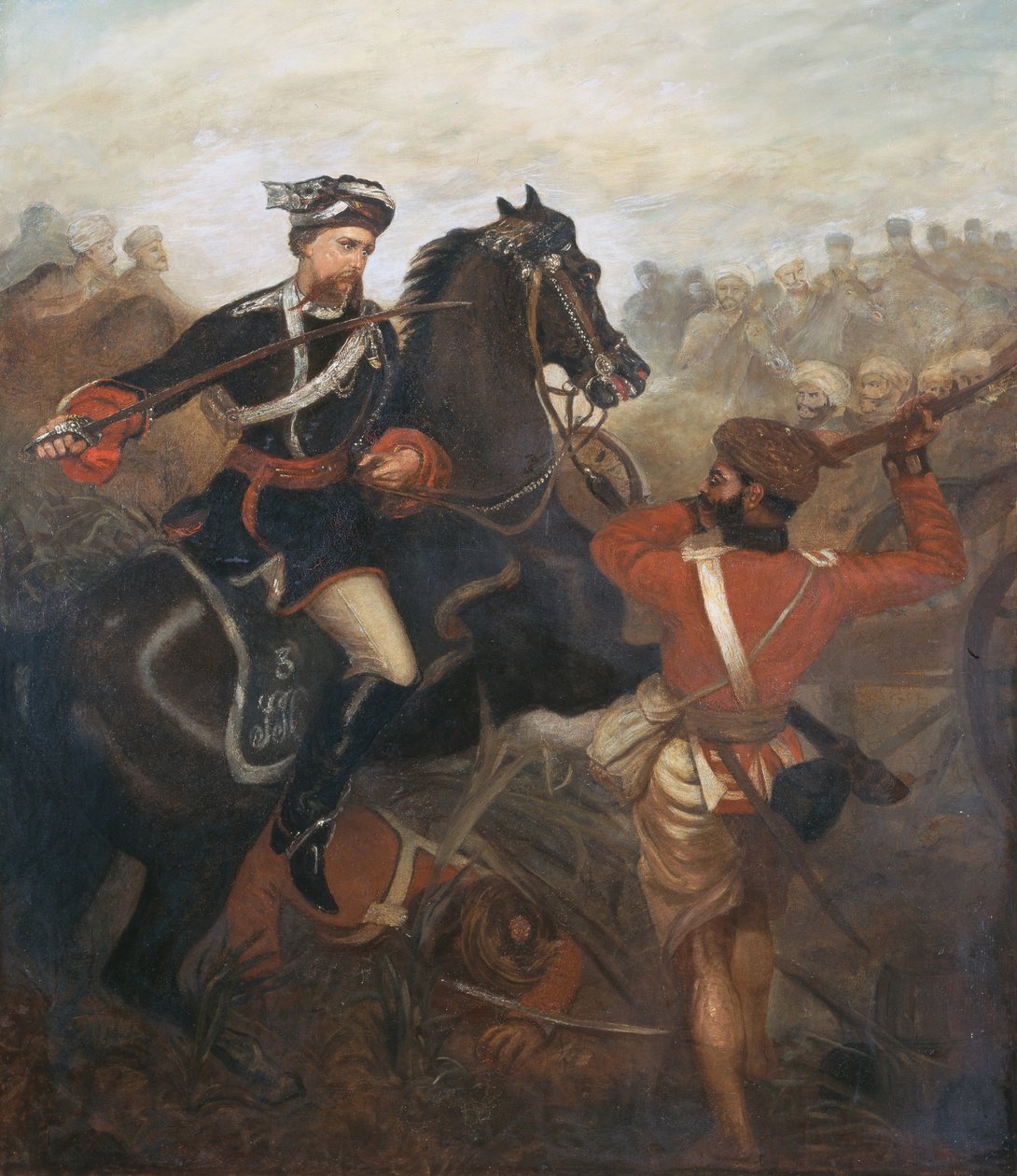 Frederick Robertson Aikman hadnagy (1828-88) megszerezte a Victoria-keresztet Lucknowban az indiai lázadás során 1858. március 1-jén, 1860 körül. alkotó: Chevalier Louis William Desanges