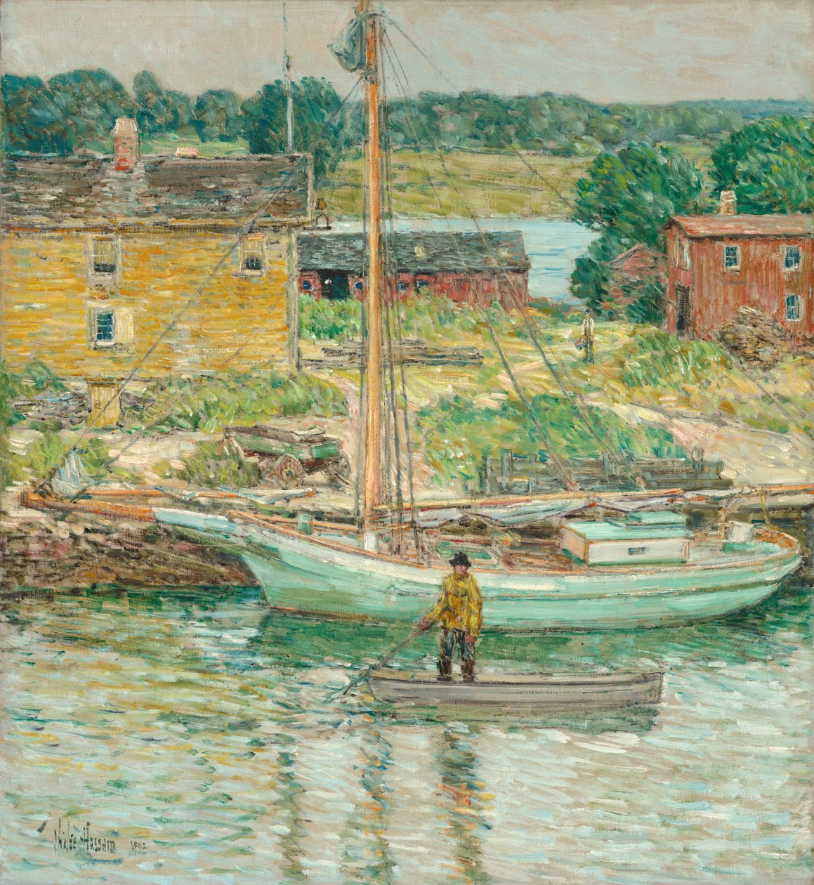 Oyster Sloop, Cos Cob alkotó: Childe Hassam