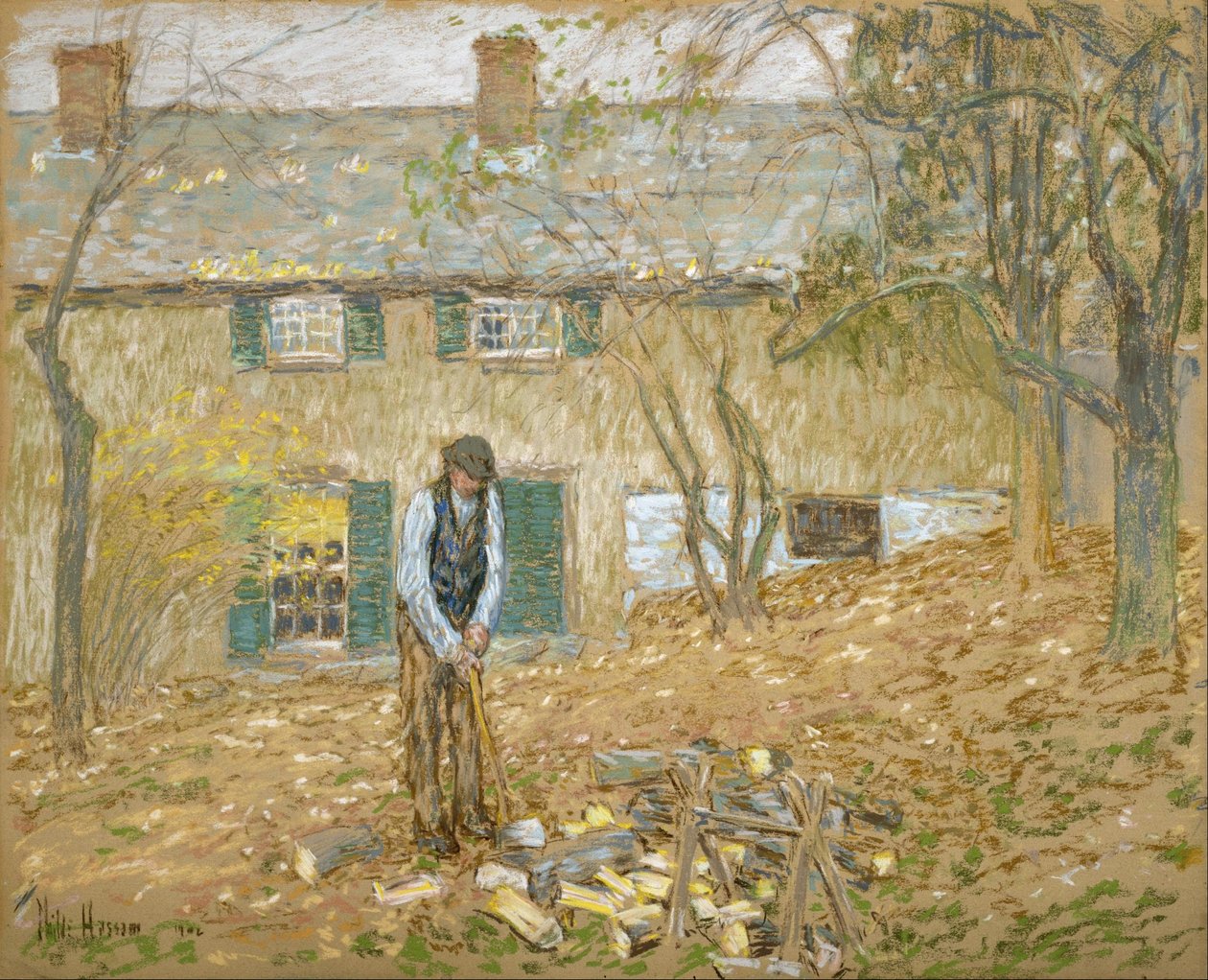 Woodchopper alkotó: Childe Hassam