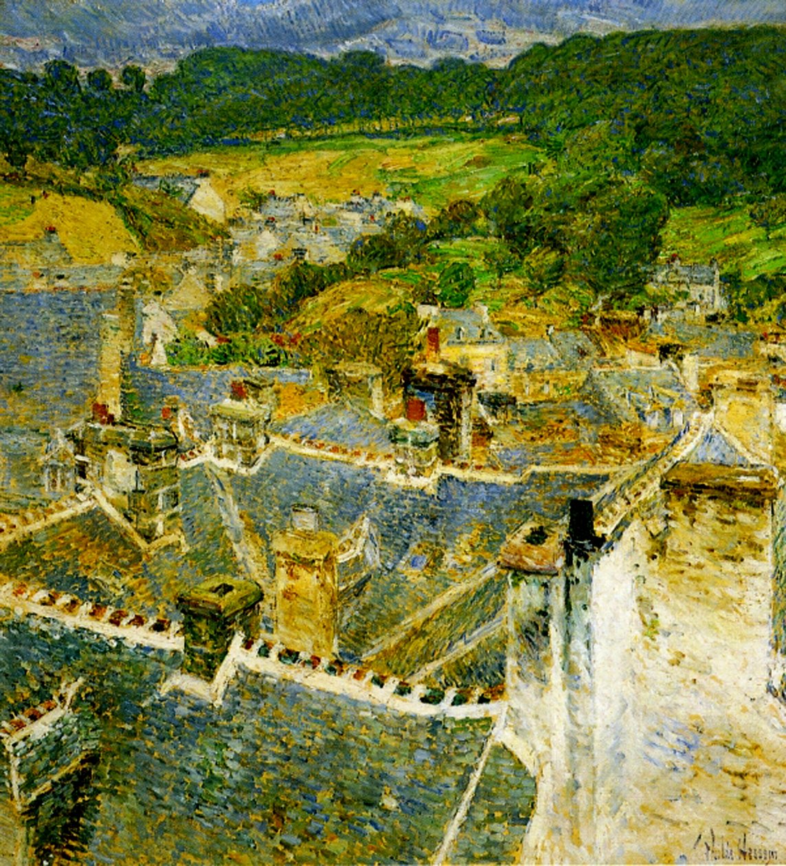 Rooftops, Pont-Aven, Bretagne alkotó: Childe Frederick Hassam