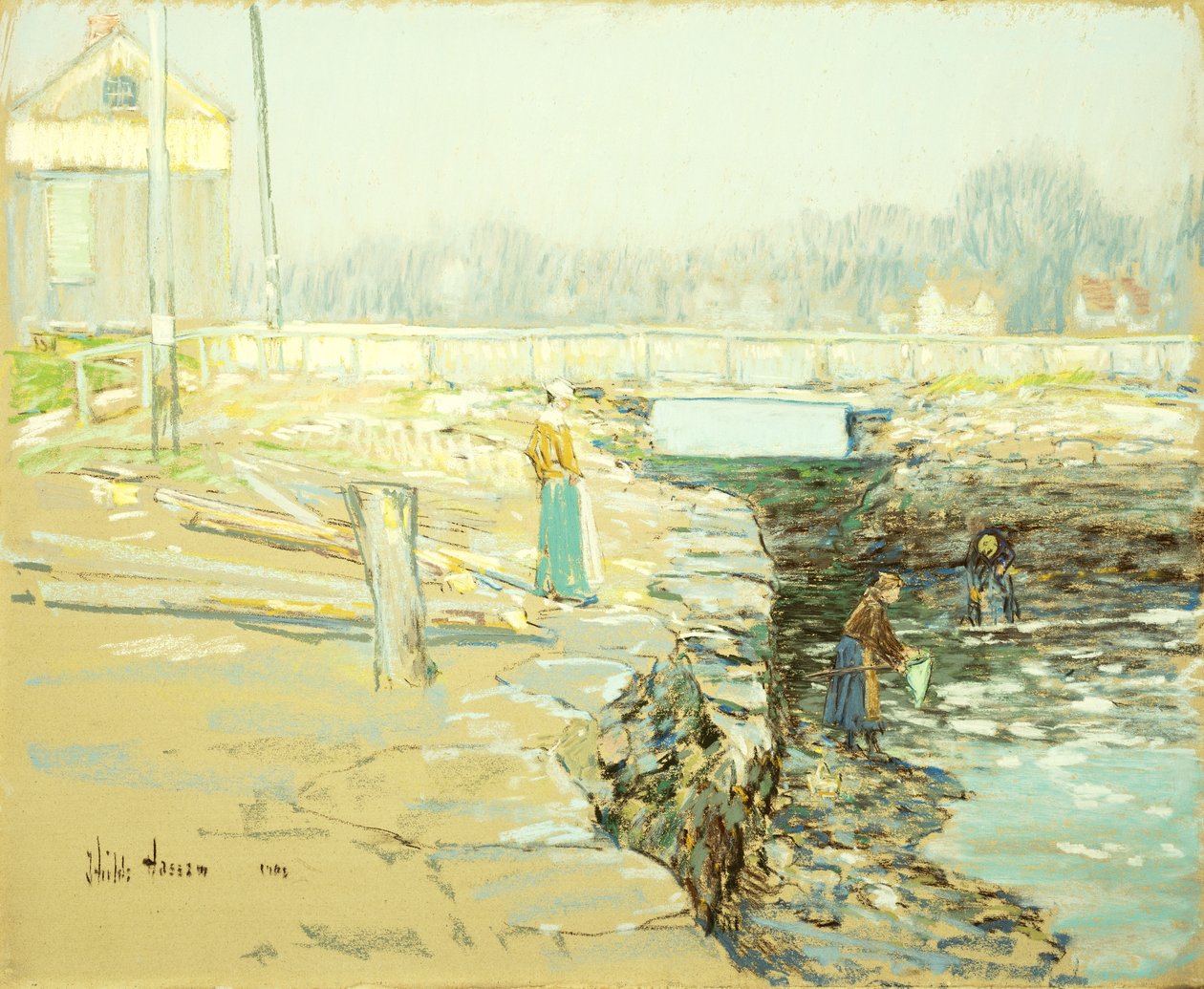 A malomgát, Cos Cob alkotó: Childe Frederick Hassam
