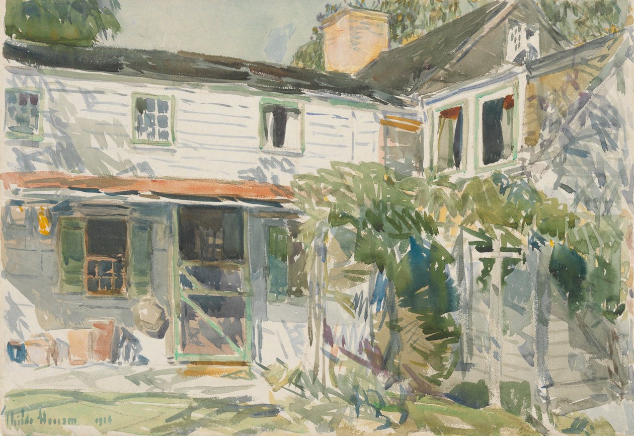 A régi ház hátsó része alkotó: Childe Hassam