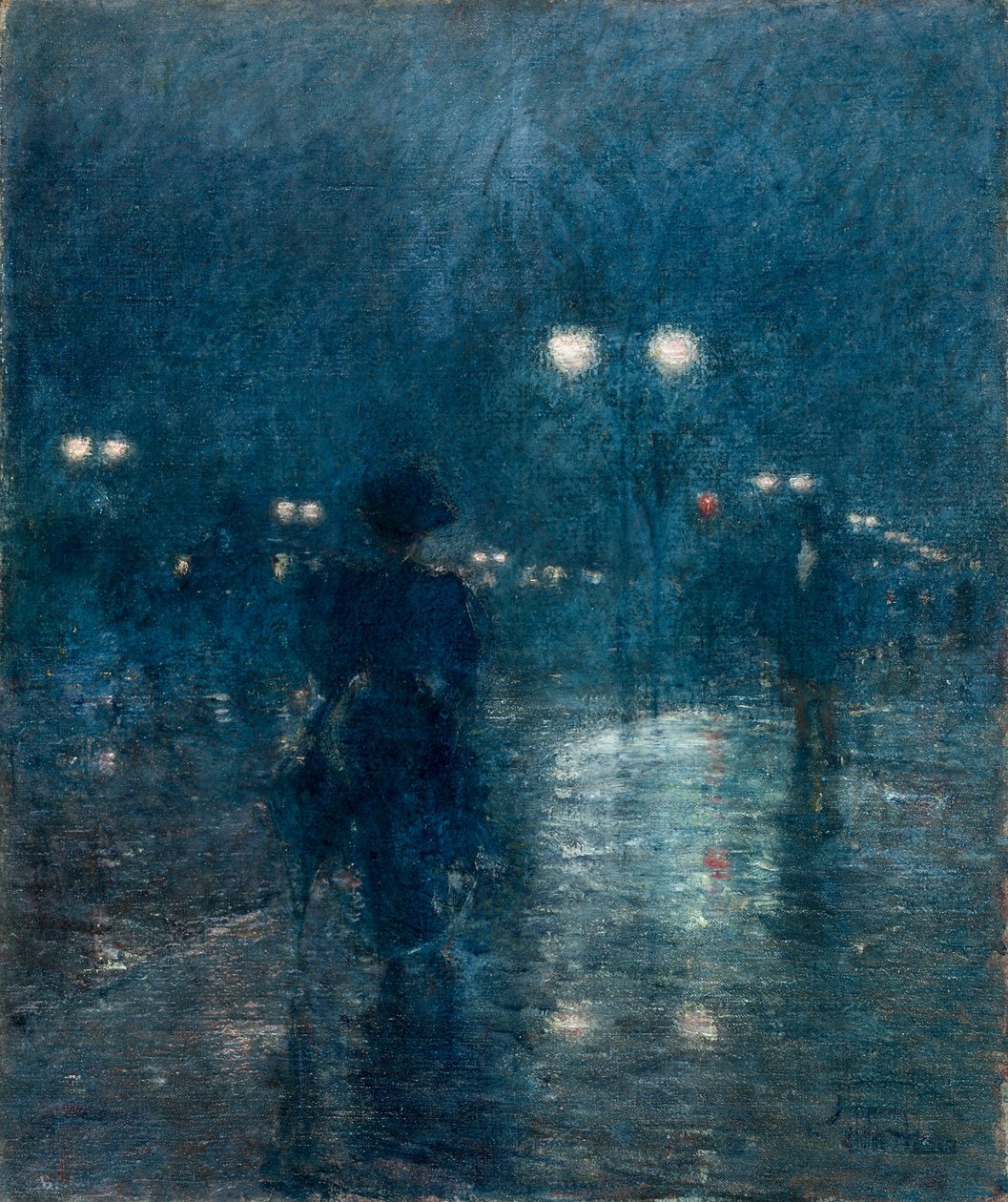 Fifth Avenue Nocturne, c. 1895. alkotó: Childe Hassam