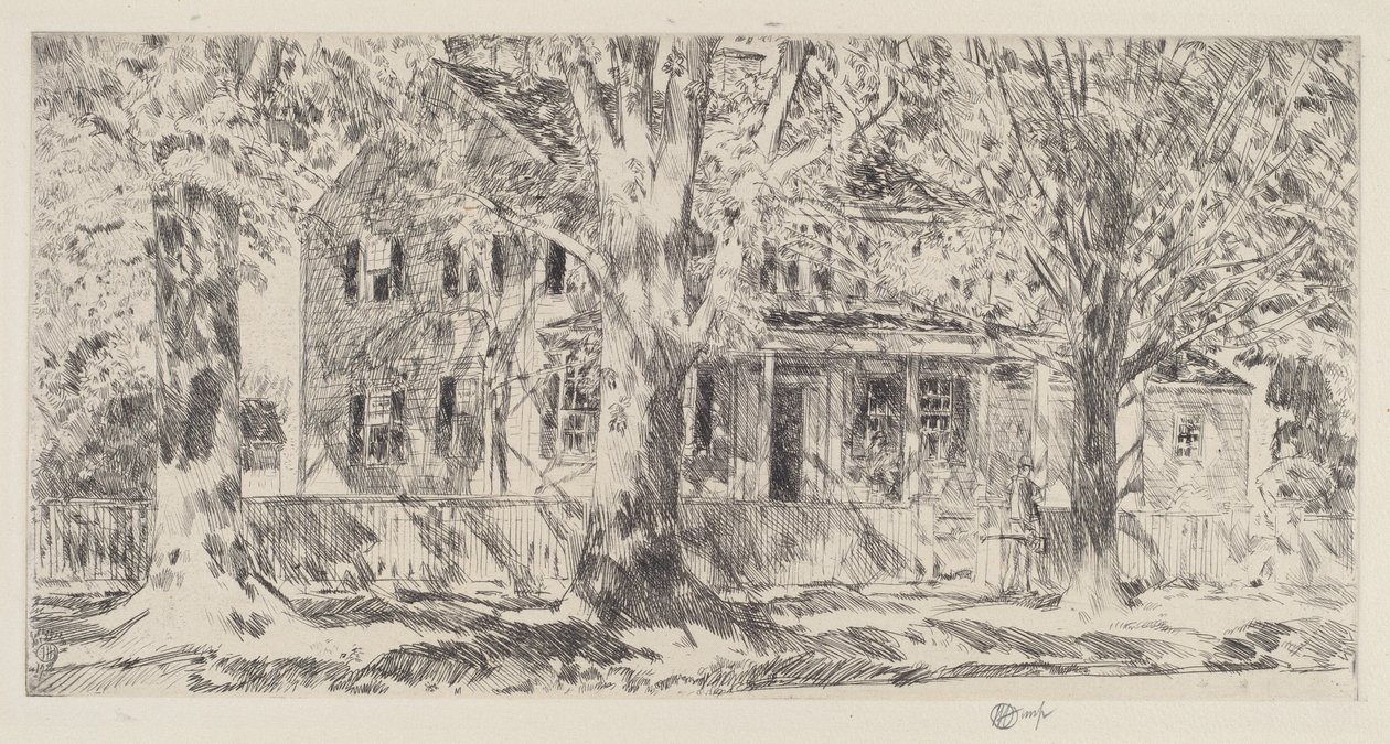 Ház a Main Streeten, Easthampton alkotó: Childe Hassam
