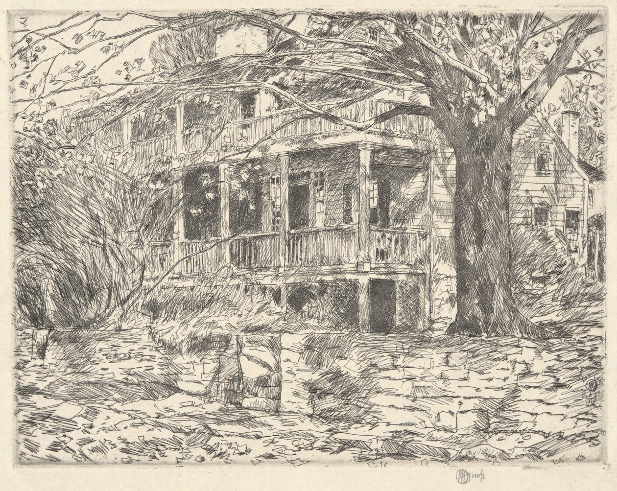 Old House, Cos Cob, 1915 alkotó: Childe Hassam