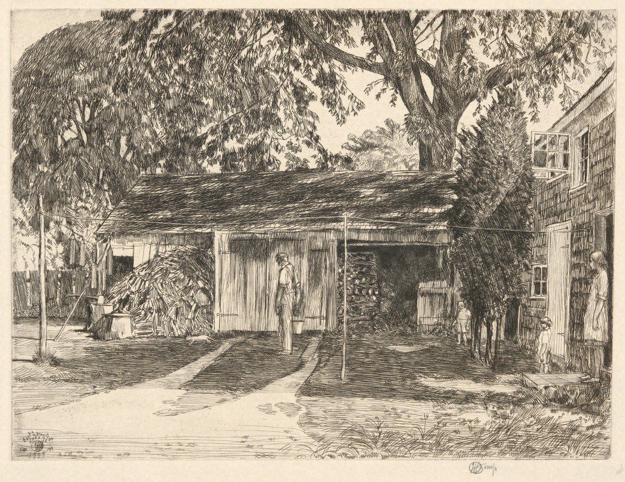 Old Woodshed, Easthampton, 1929 alkotó: Childe Hassam